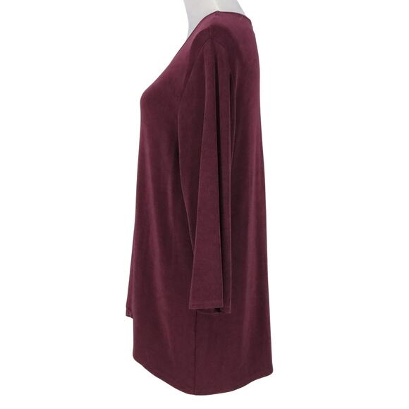 Chicos Traveler Top 3 Womens XL Plum Purple Slinky Stretch Knit Pullover Blouse - Picture 5 of 13